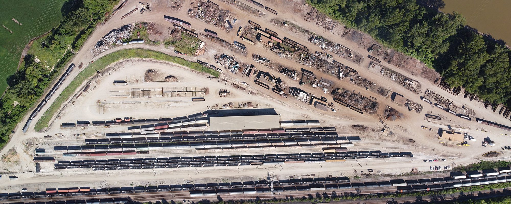 Overhead view of Erman Corporation Rail Car Maintenance and Scrap Metal Recycling Facility in Kansas City